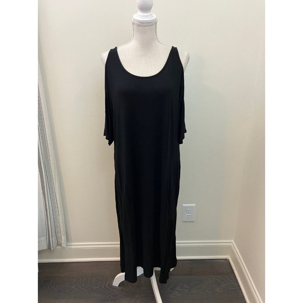 Camille & Co Black Cold Shoulder Maxi Dress Size XL